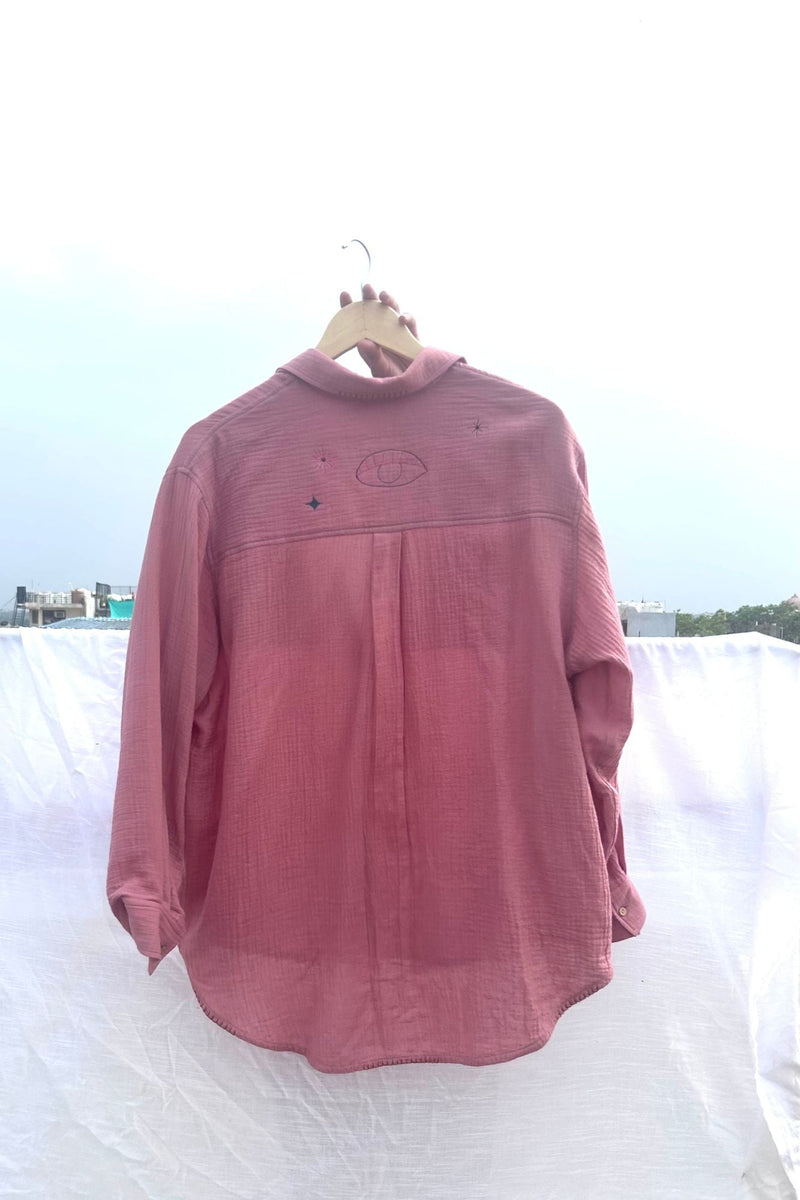 Carmen Shirt organic cotton gauge by Doodlage in pink color for women Worldwide