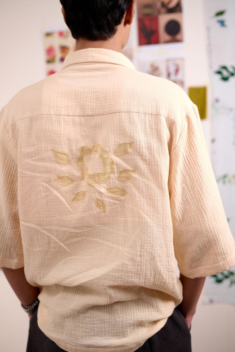 FLORIQUE BEIGE SHIRT organic cotton gauze by Doodlage for women Worldwide