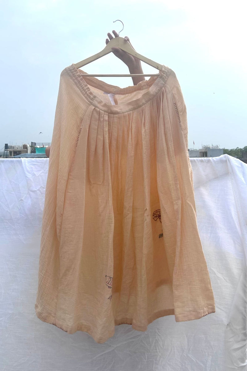 Honey Drop Skirt organic cotton gauge by Doodlage in beige color for women Worldwide