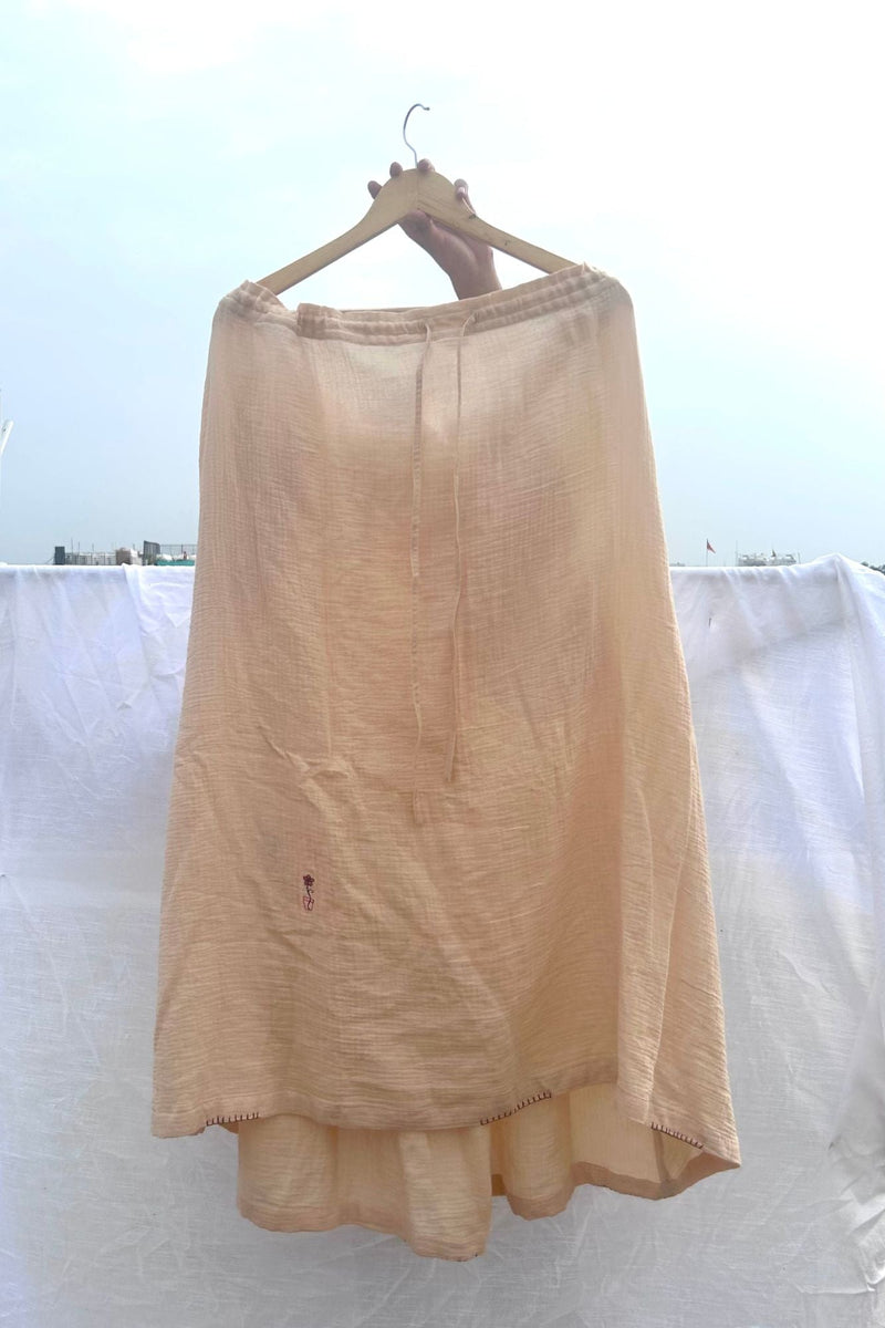 Honey Drop Skirt organic cotton gauge by Doodlage in beige color for women Worldwide