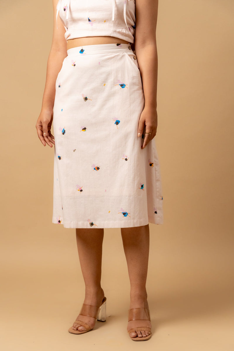 Starglade printed skirt by Doodlage in pink color for women Worldwide