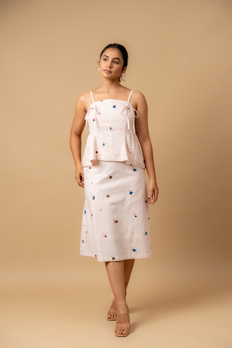 Starglade printed skirt by Doodlage in pink color for women Worldwide