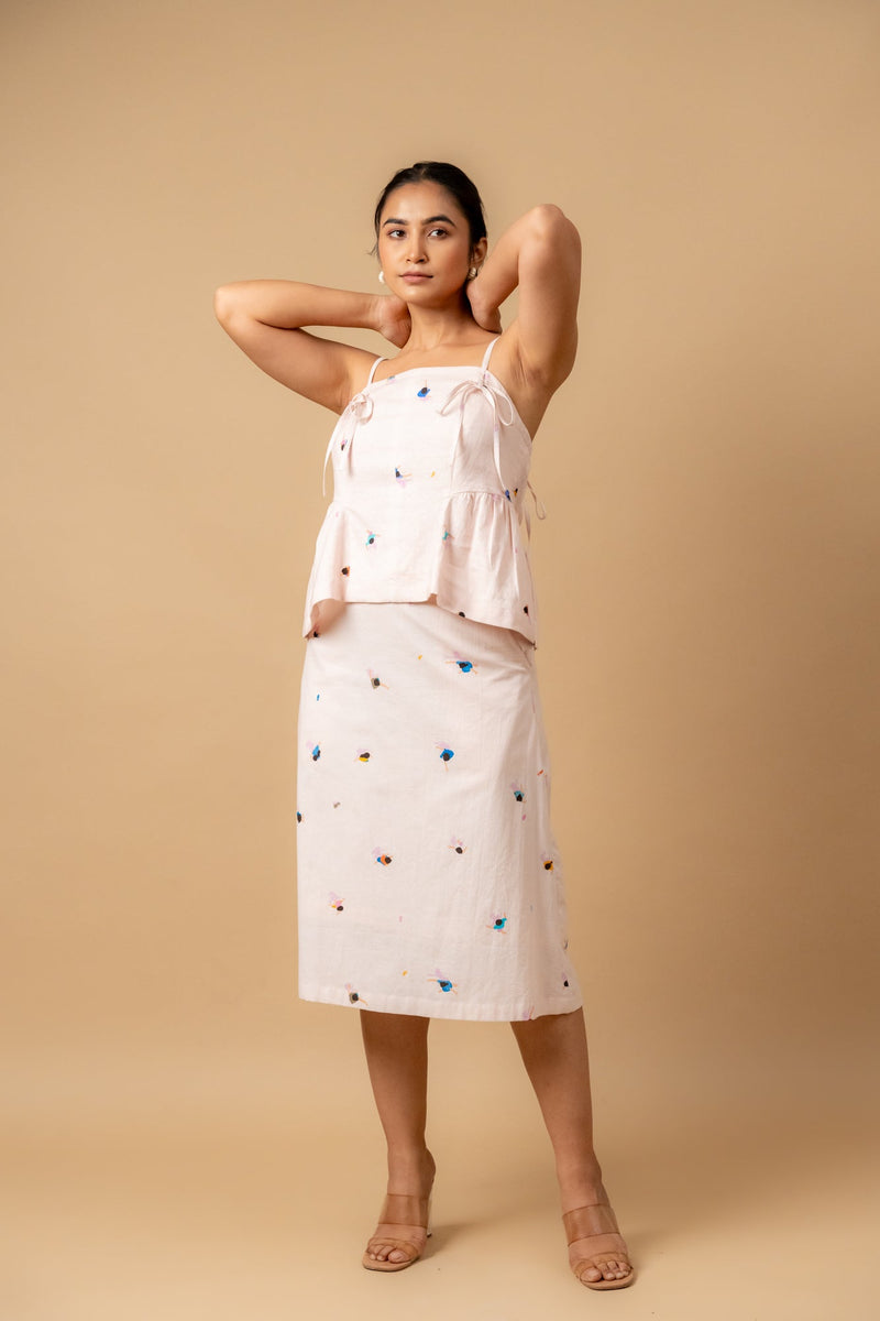 Starglade printed skirt by Doodlage in pink color for women Worldwide