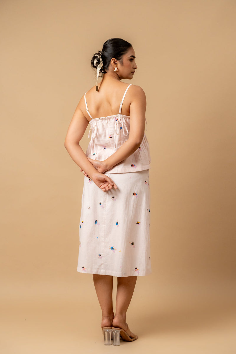 Starglade printed skirt by Doodlage in pink color for women Worldwide