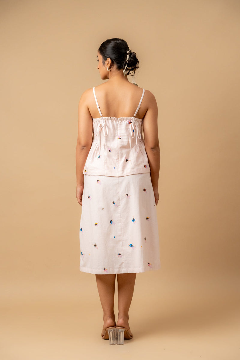 Starglade printed skirt by Doodlage in pink color for women Worldwide