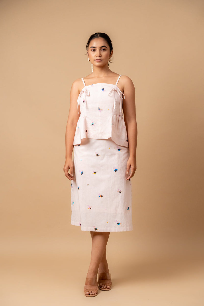 Starglade printed skirt by Doodlage in pink color for women Worldwide