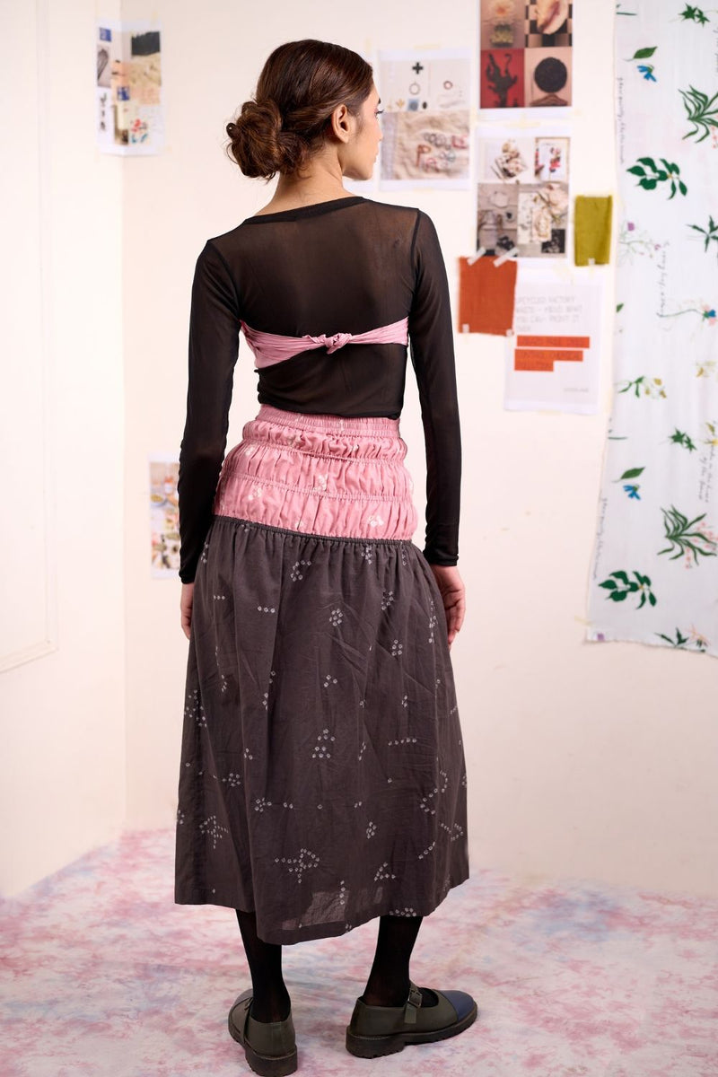 VINE BANDHANI SKIRT cotton by Doodlage for women Worldwide