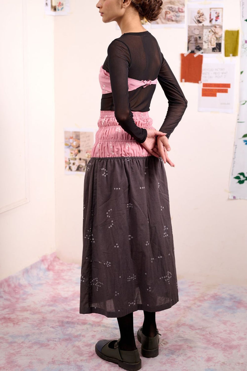 VINE BANDHANI SKIRT cotton by Doodlage for women Worldwide