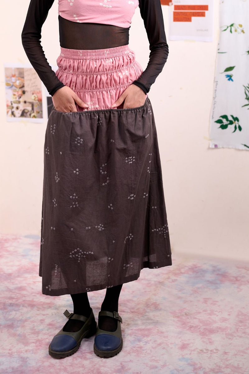 VINE BANDHANI SKIRT cotton by Doodlage for women Worldwide