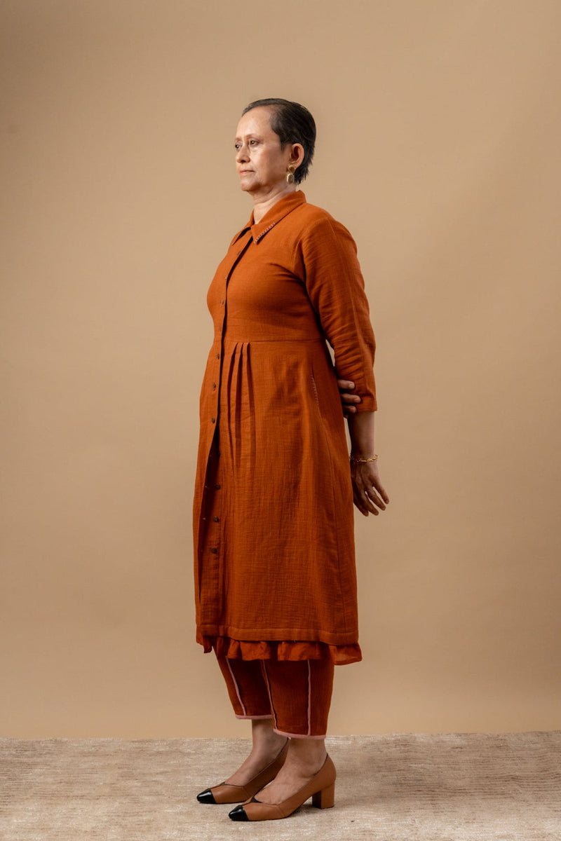 Carolle Set organic cotton gauge by Doodlage in rust color for women Worldwide