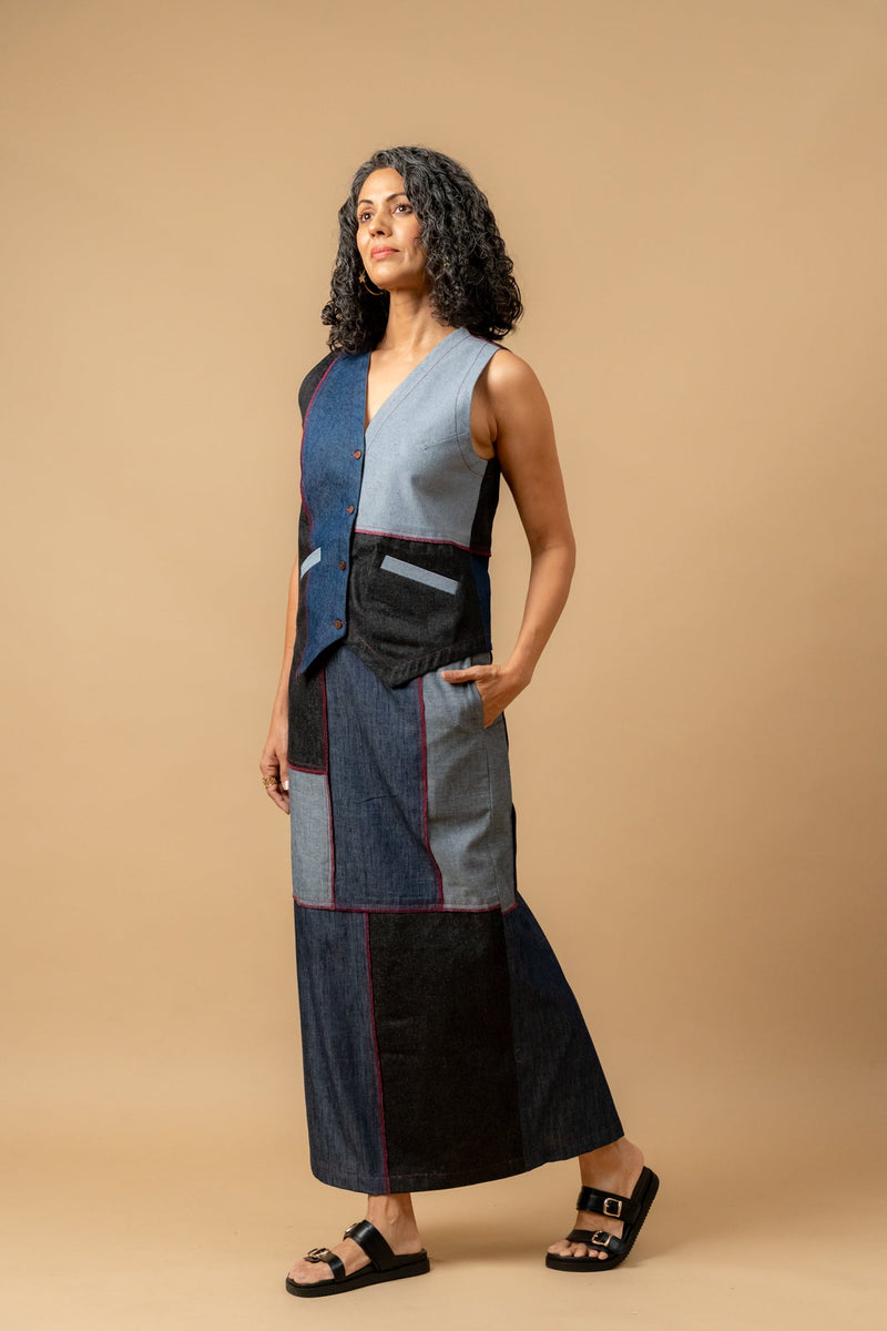 Francis denim patch set by Doodlage in navy color for women Worldwide