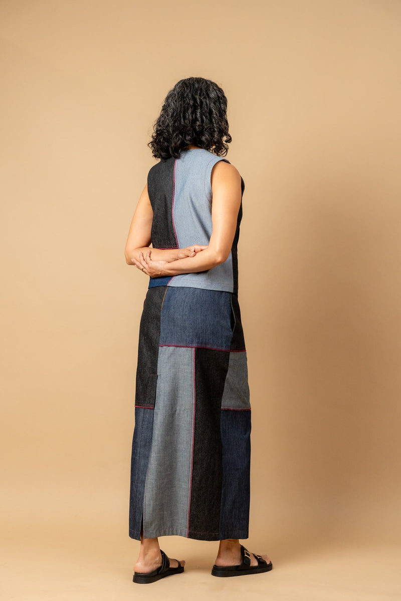 Francis denim patch set by Doodlage in navy color for women Worldwide