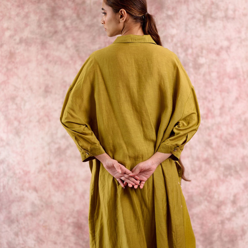BLAKE GREEN SET linen by Doodlage in green color for women Worldwide