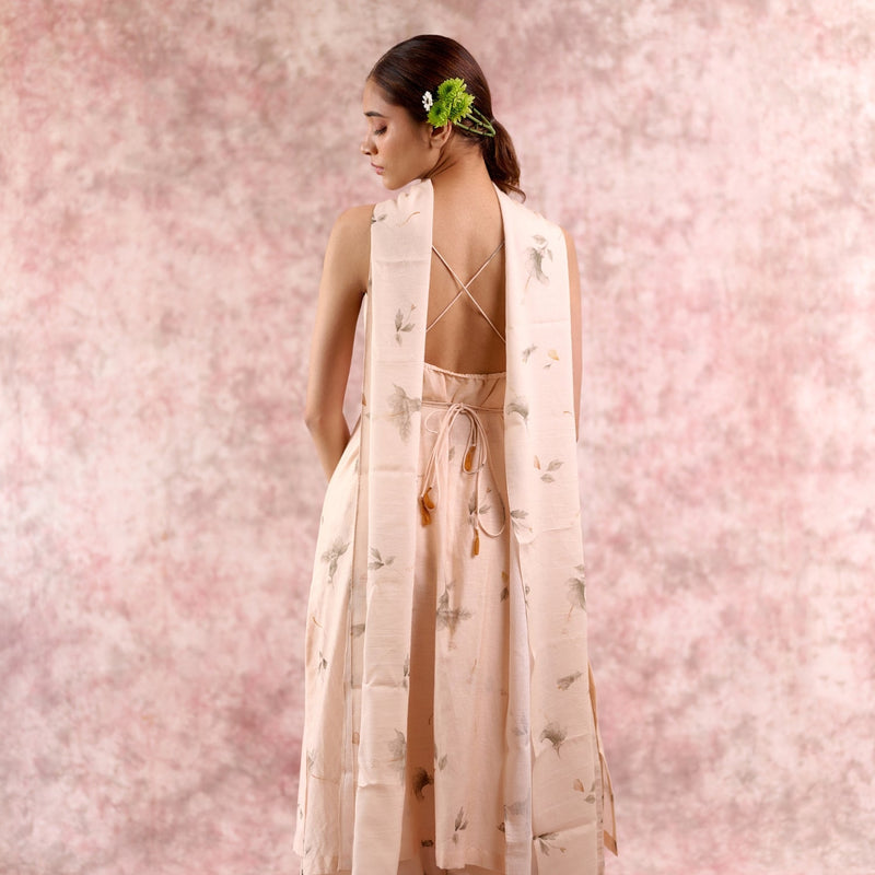 NINA PRINTED SET georgette by Doodlage in beige color for women Worldwide