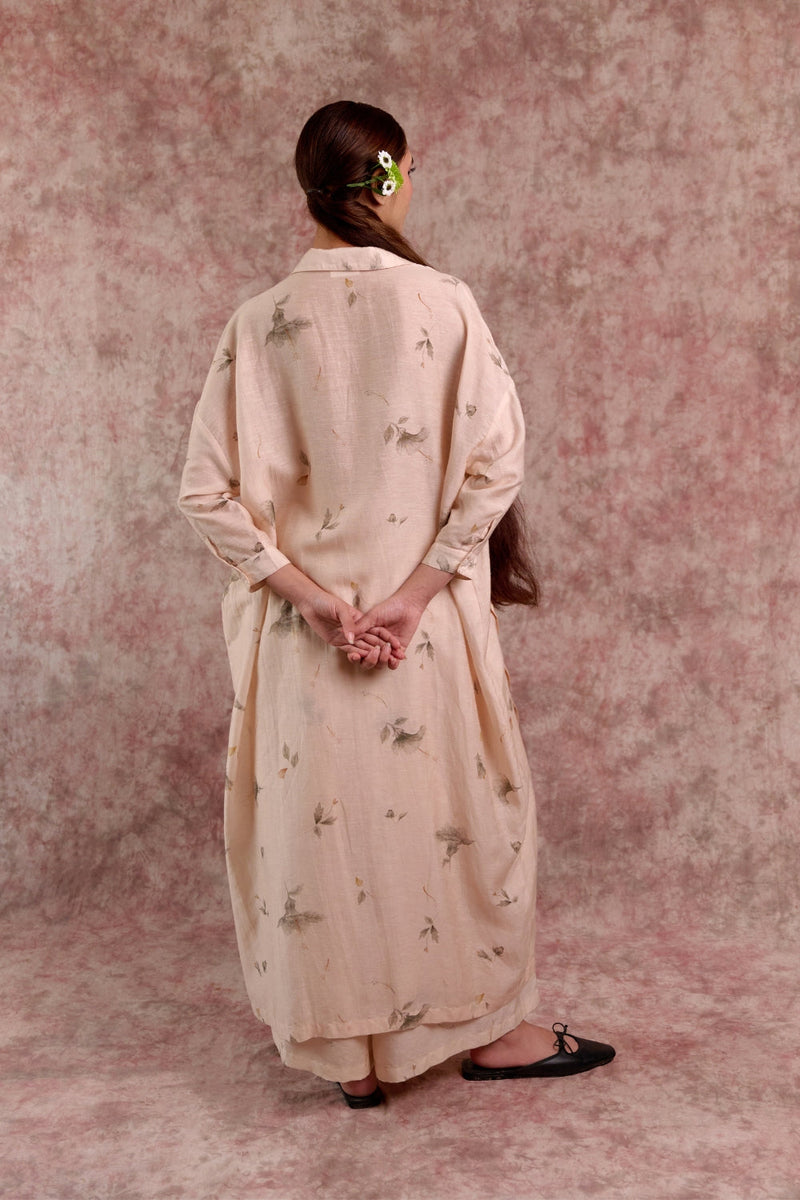 BLAKE PRINTED TUNIC linen by Doodlage in beige color for women Worldwide