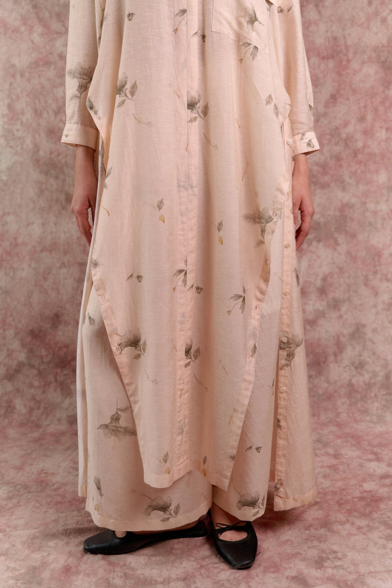 BLAKE PRINTED TUNIC linen by Doodlage in beige color for women Worldwide
