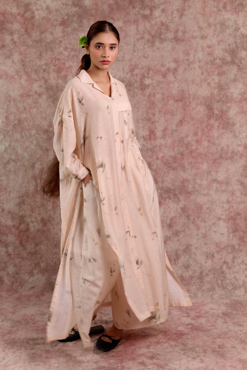 BLAKE PRINTED TUNIC linen by Doodlage in beige color for women Worldwide