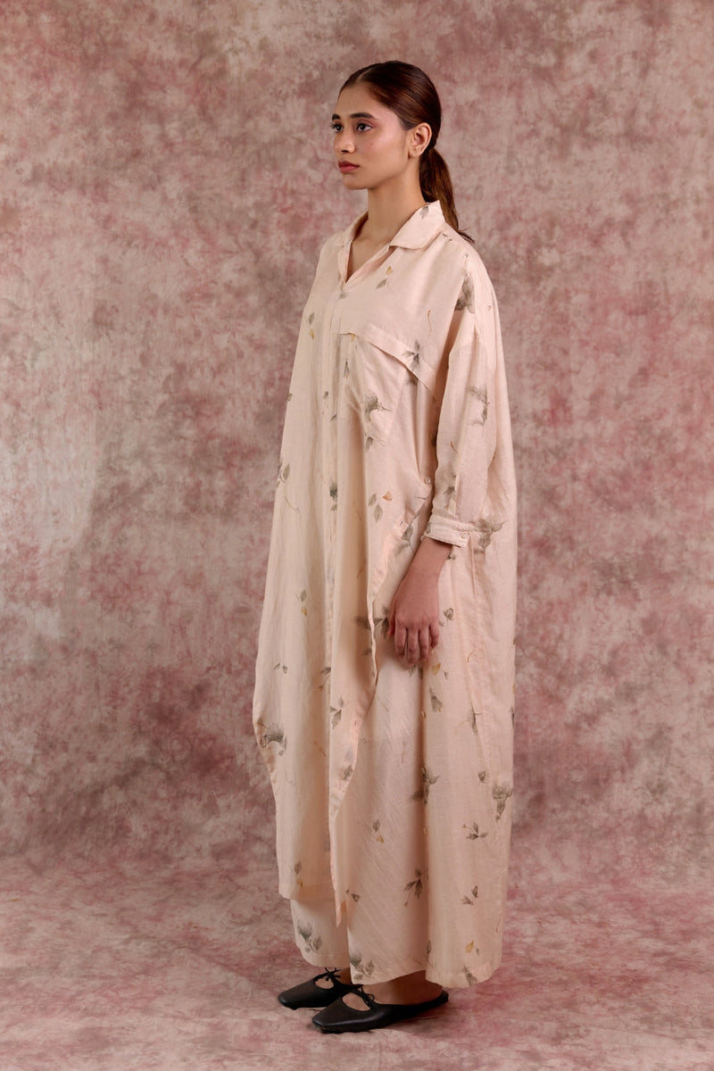 BLAKE PRINTED TUNIC linen by Doodlage in beige color for women Worldwide