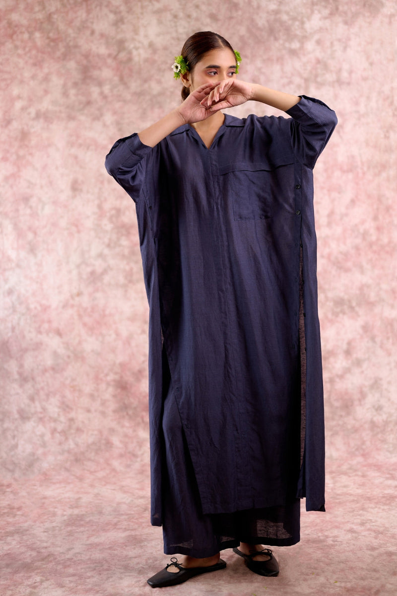 BLAKE NAVY TUNIC linen by Doodlage in navy color for women Worldwide