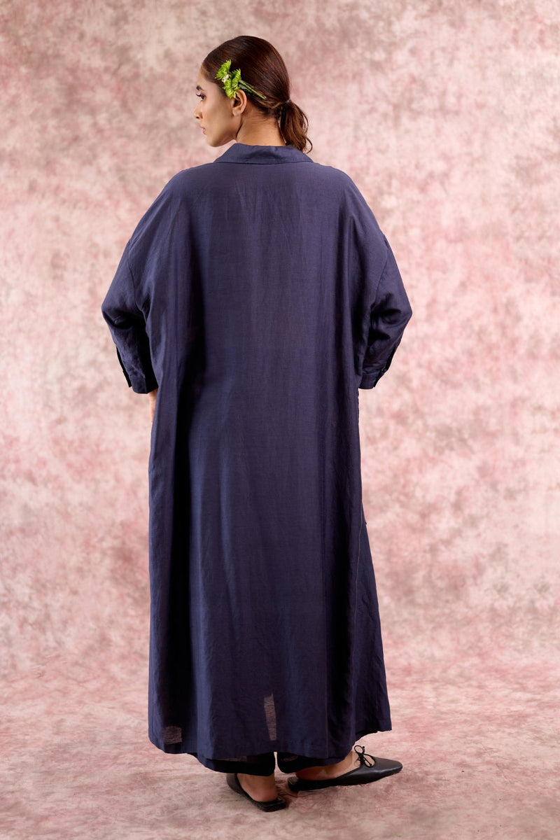 BLAKE NAVY TUNIC linen by Doodlage in navy color for women Worldwide