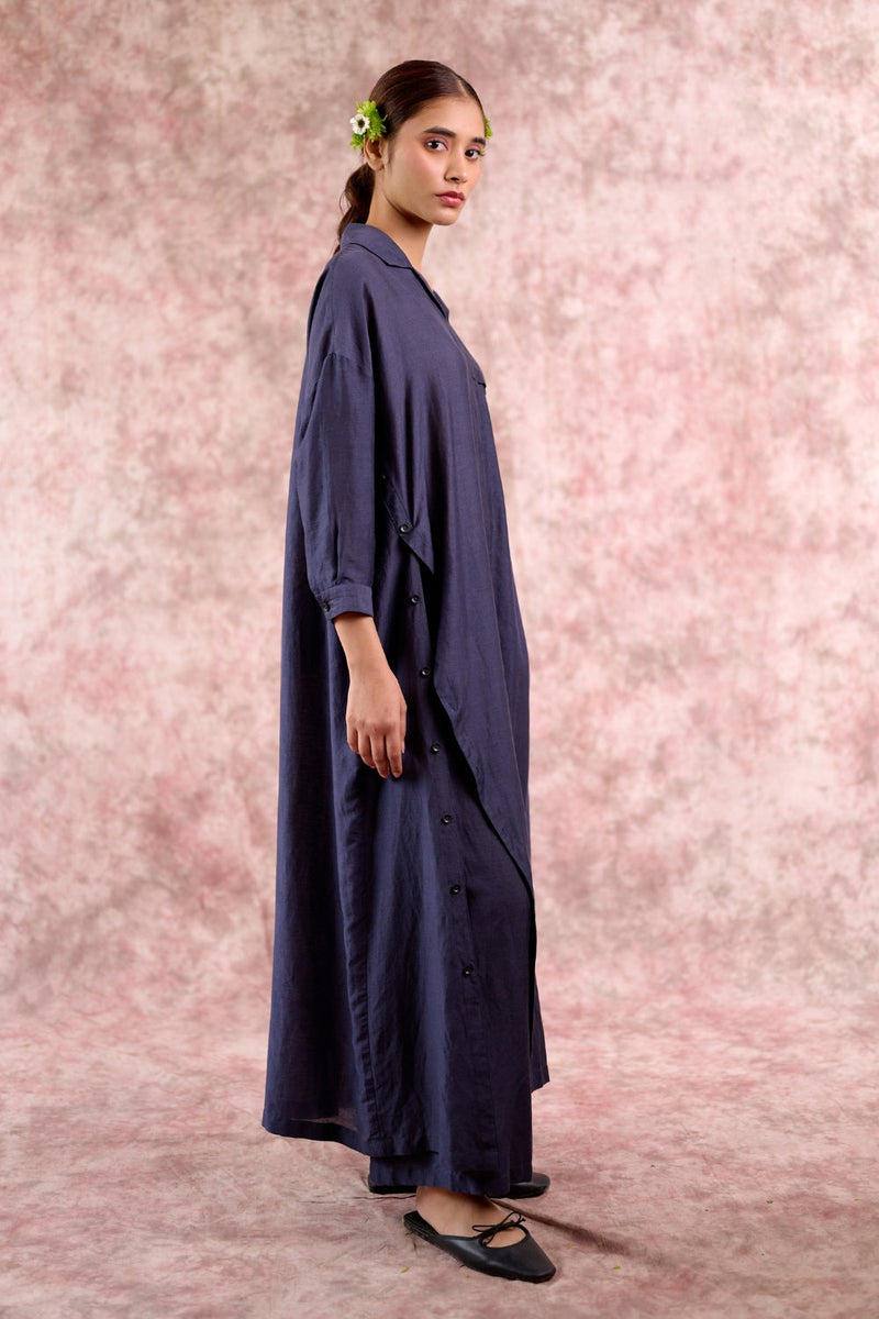 BLAKE NAVY TUNIC linen by Doodlage in navy color for women Worldwide