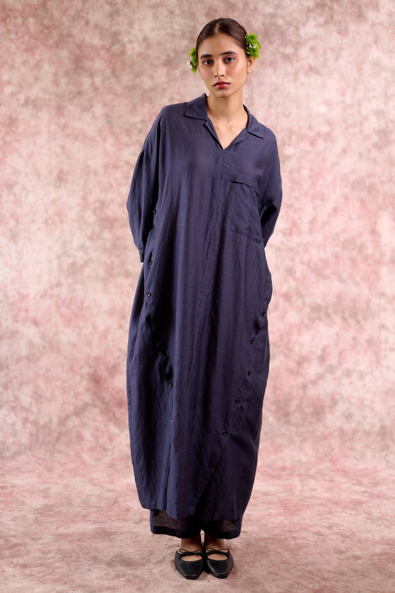BLAKE NAVY TUNIC linen by Doodlage in navy color for women Worldwide