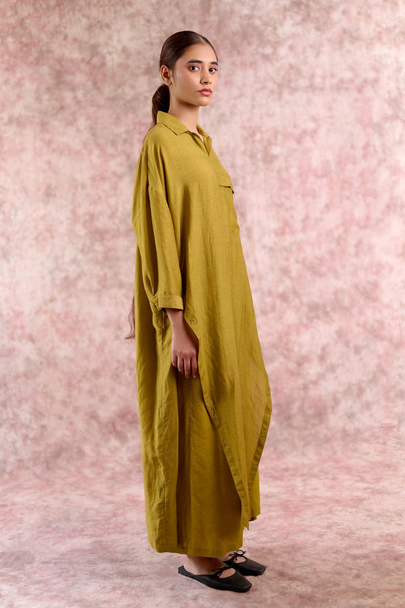 BLAKE GREEN TUNIC linen by Doodlage in green color for women Worldwide