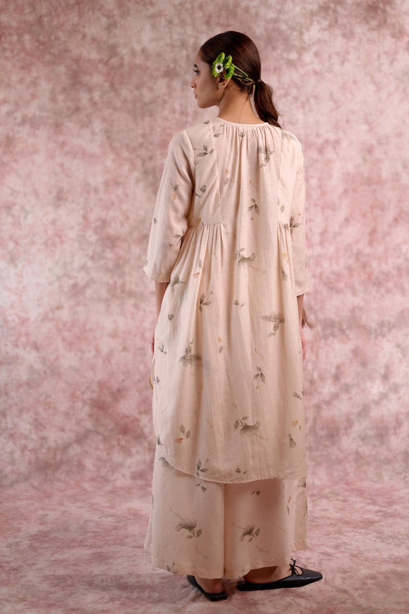 Naomi Georgette Printed Tunic georgette by Doodlage in beige color for women Worldwide