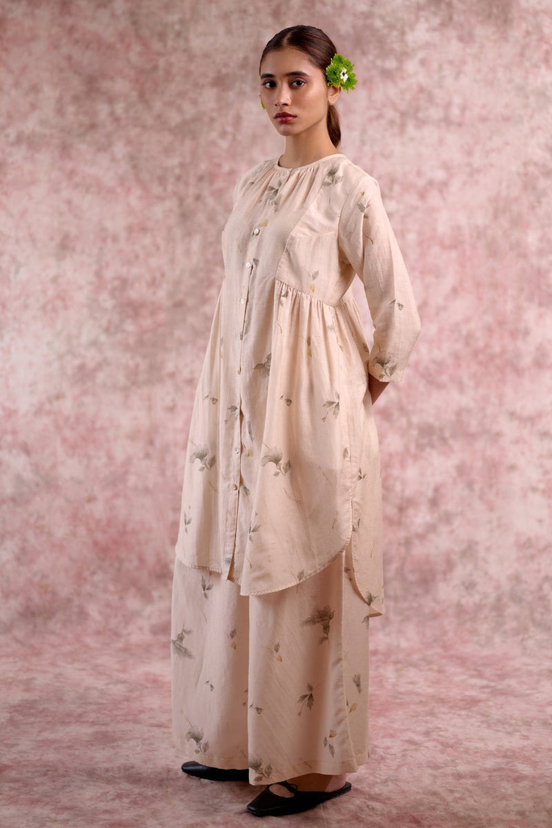 Naomi Georgette Printed Tunic georgette by Doodlage in beige color for women Worldwide