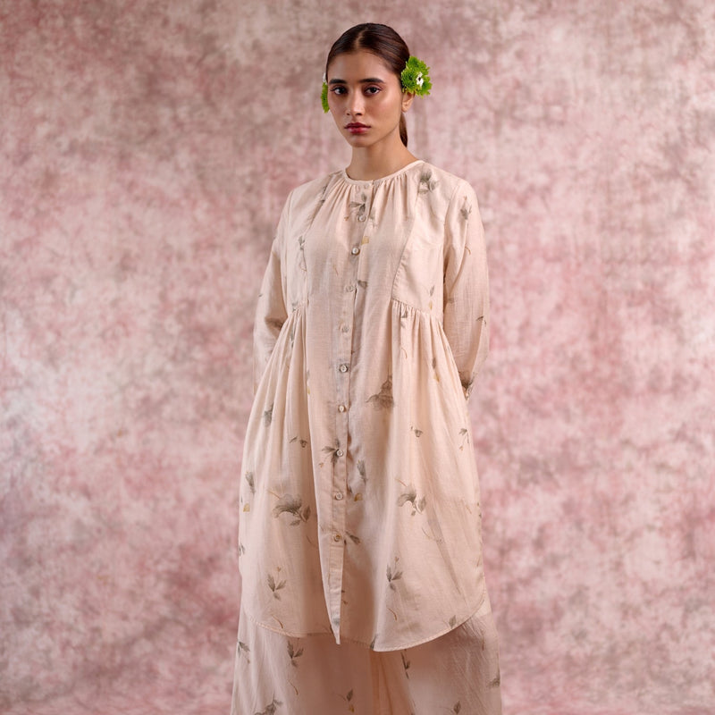 Naomi Georgette Printed Tunic georgette by Doodlage in beige color for women Worldwide