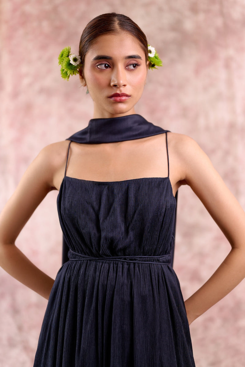 Nina Navy Tunic bemberg muga silk by Doodlage in navy color for women Worldwide