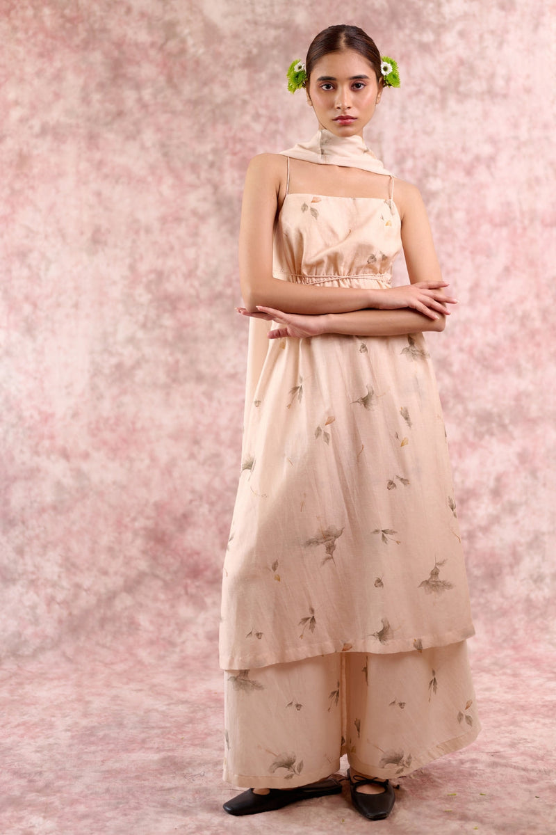 Nina Printed Tunic georgette by Doodlage in beige color for women Worldwide