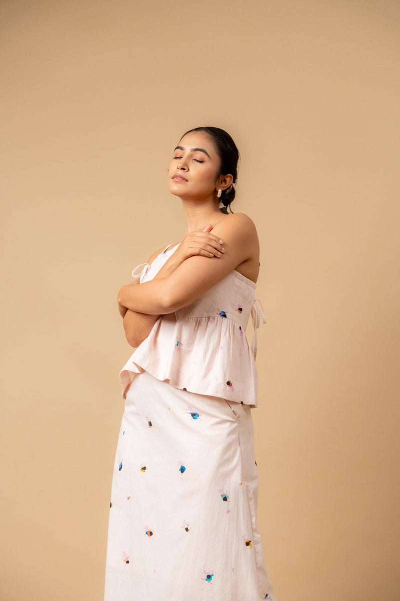 Sunhat spell printed top by Doodlage in pink color for women Worldwide