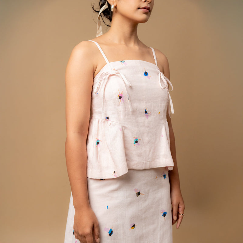 Sunhat spell printed top by Doodlage in pink color for women Worldwide