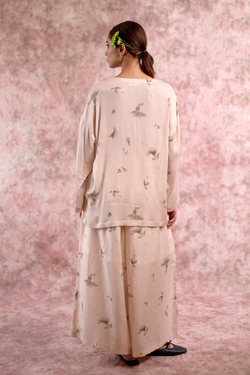 Savanna Printed Top georgette by Doodlage in beige color for women Worldwide