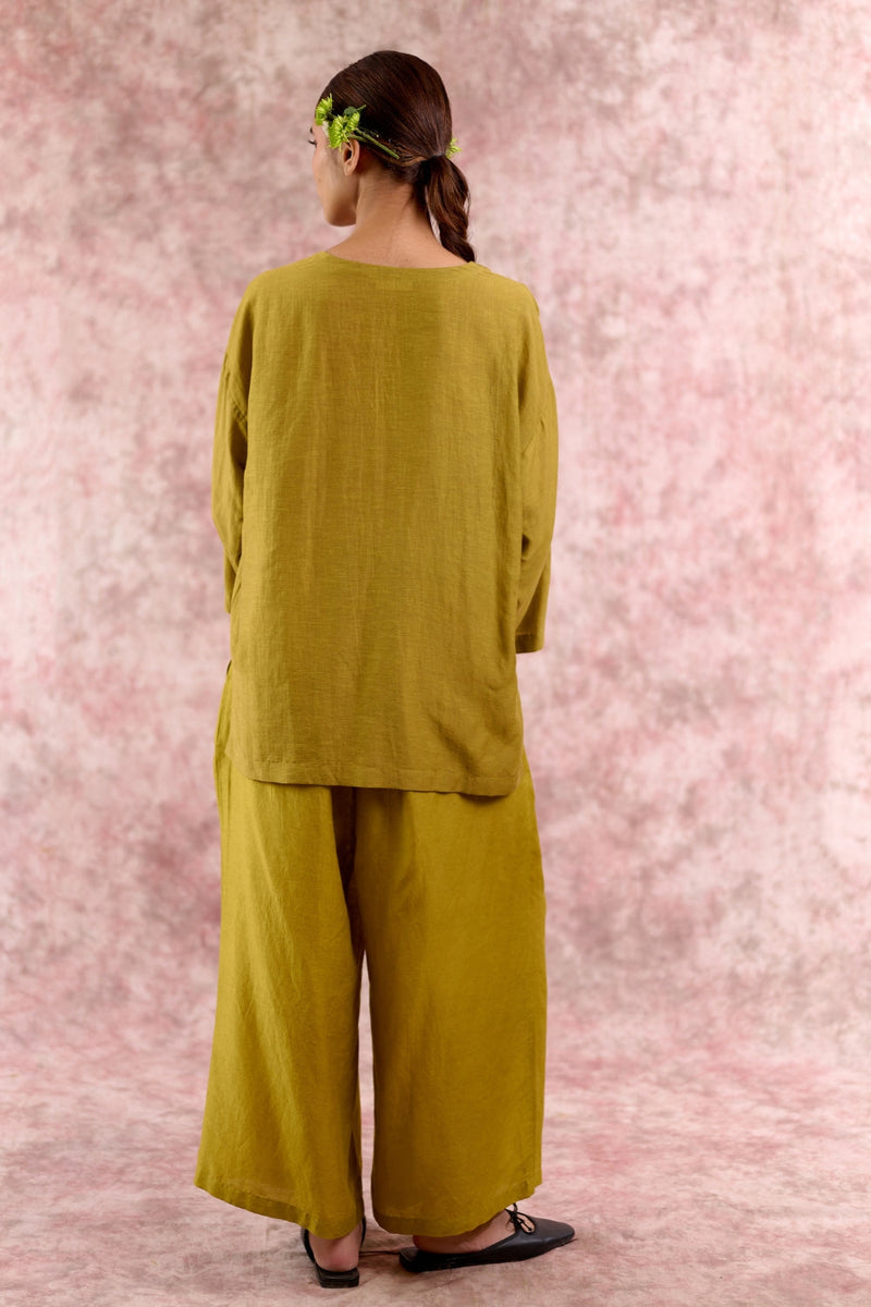 Savanna Green Top georgette by Doodlage in green color for women Worldwide