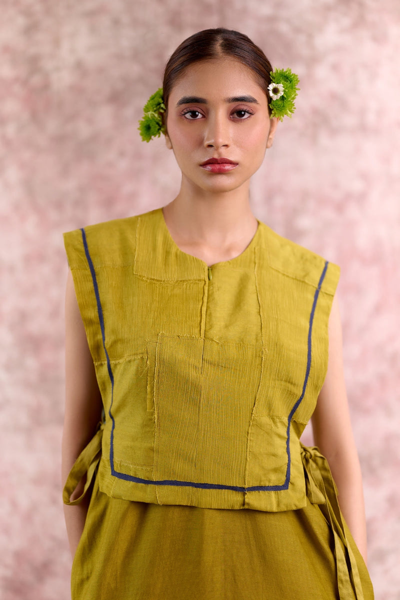 Eclipse Green Top georgette by Doodlage in green color for women Worldwide