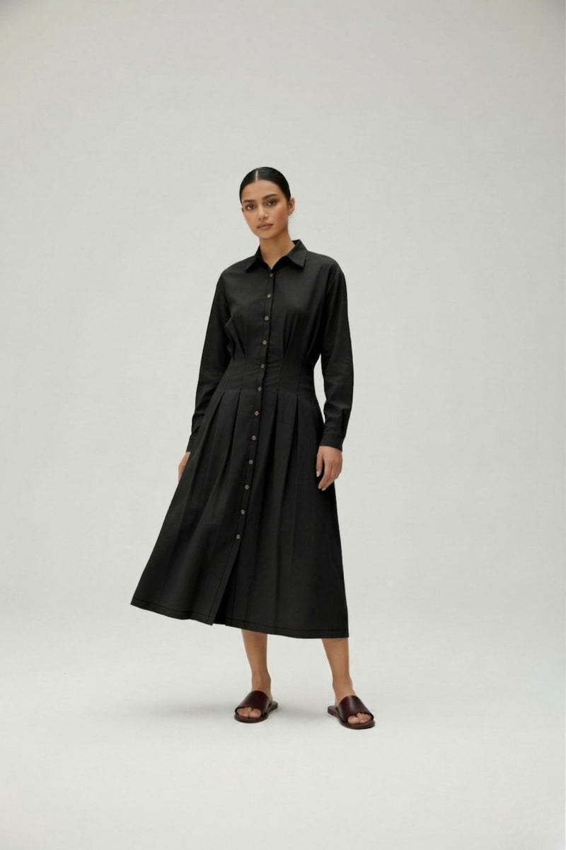 CECILE BLACK DRESS lyocell blend by Doodlage in black color for women Worldwide