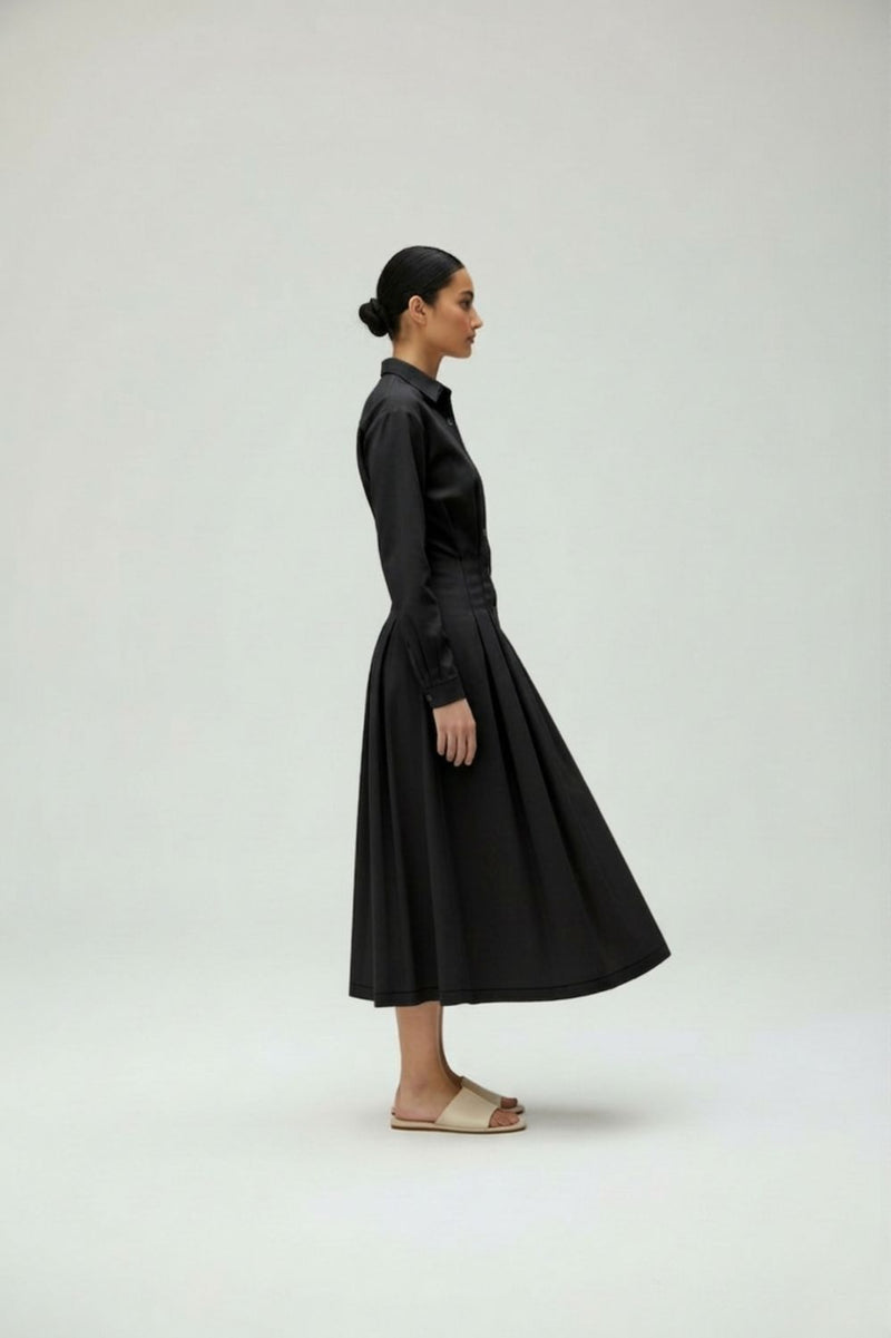 CECILE BLACK DRESS lyocell blend by Doodlage in black color for women Worldwide