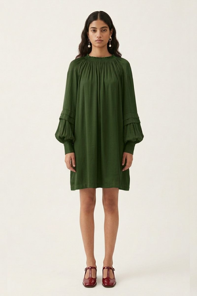 ALICE OLIVE DRESS bemberg by Doodlage in olive color for women Worldwide
