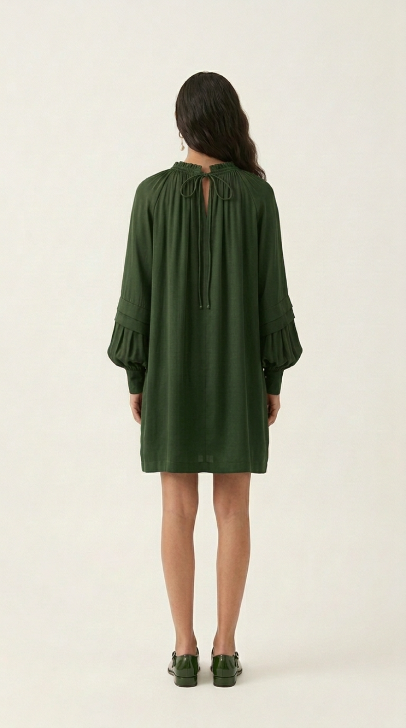 ALICE OLIVE DRESS bemberg by Doodlage in olive color for women Worldwide