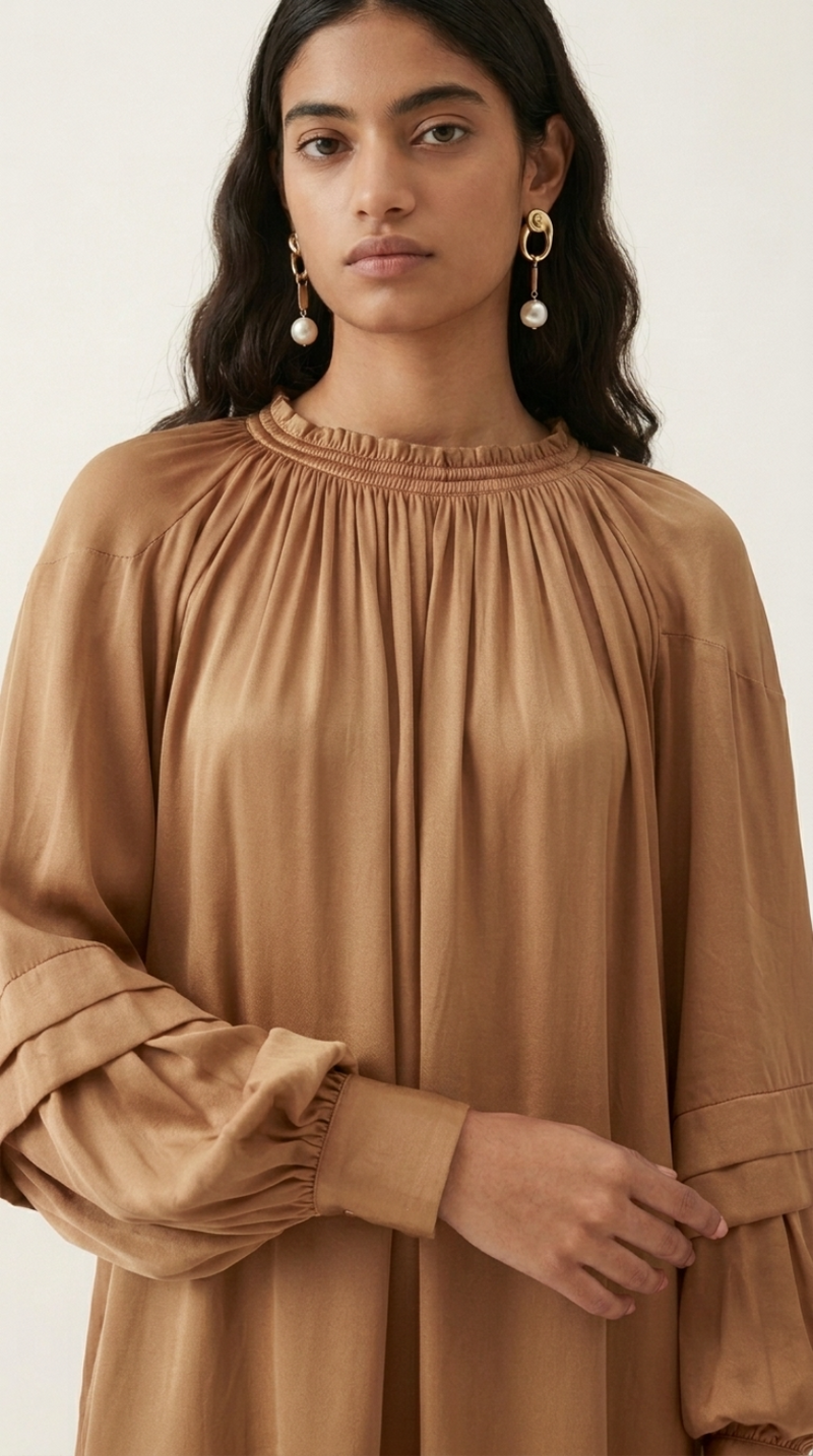 ALICE SAND DRESS bemberg by Doodlage in sand color for women Worldwide
