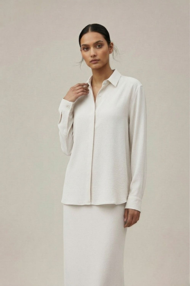 EARO WHITE SHIRT lyocell blend by Doodlage in white color for women Worldwide