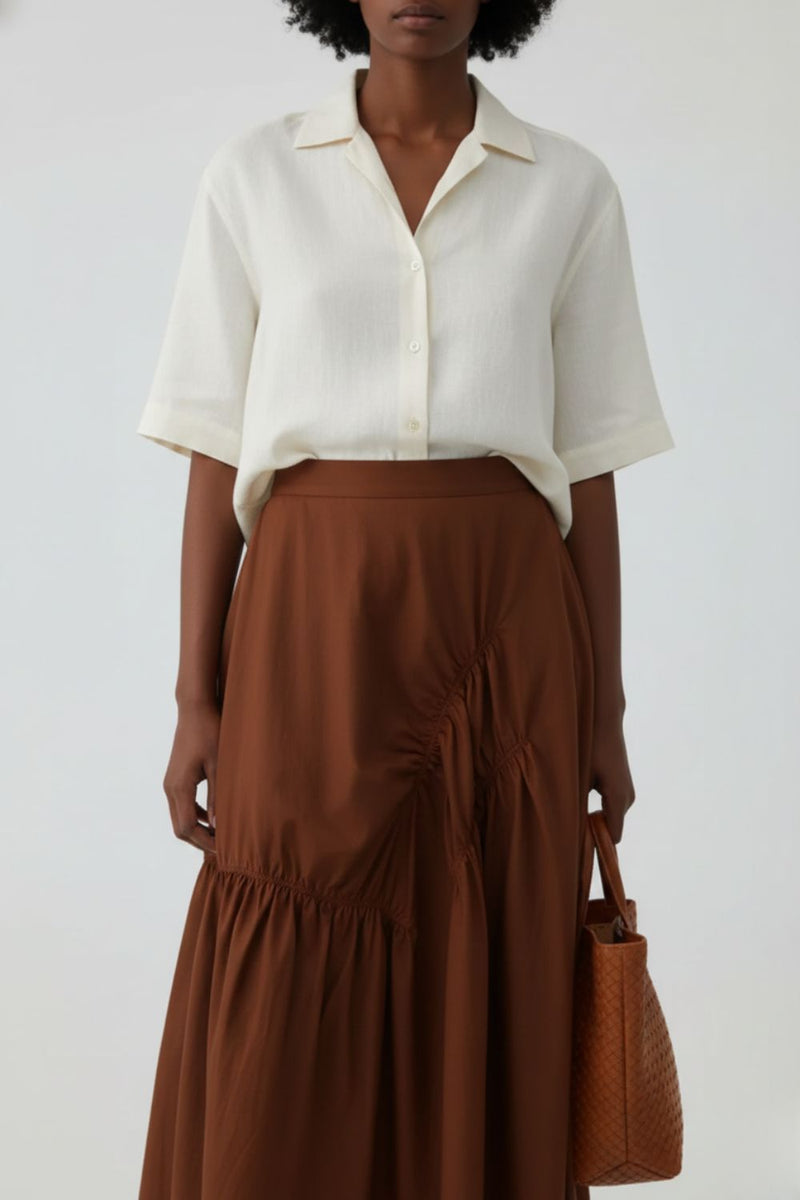 LIZZY RUST SKIRT patchwork by Doodlage in rust color for women Worldwide