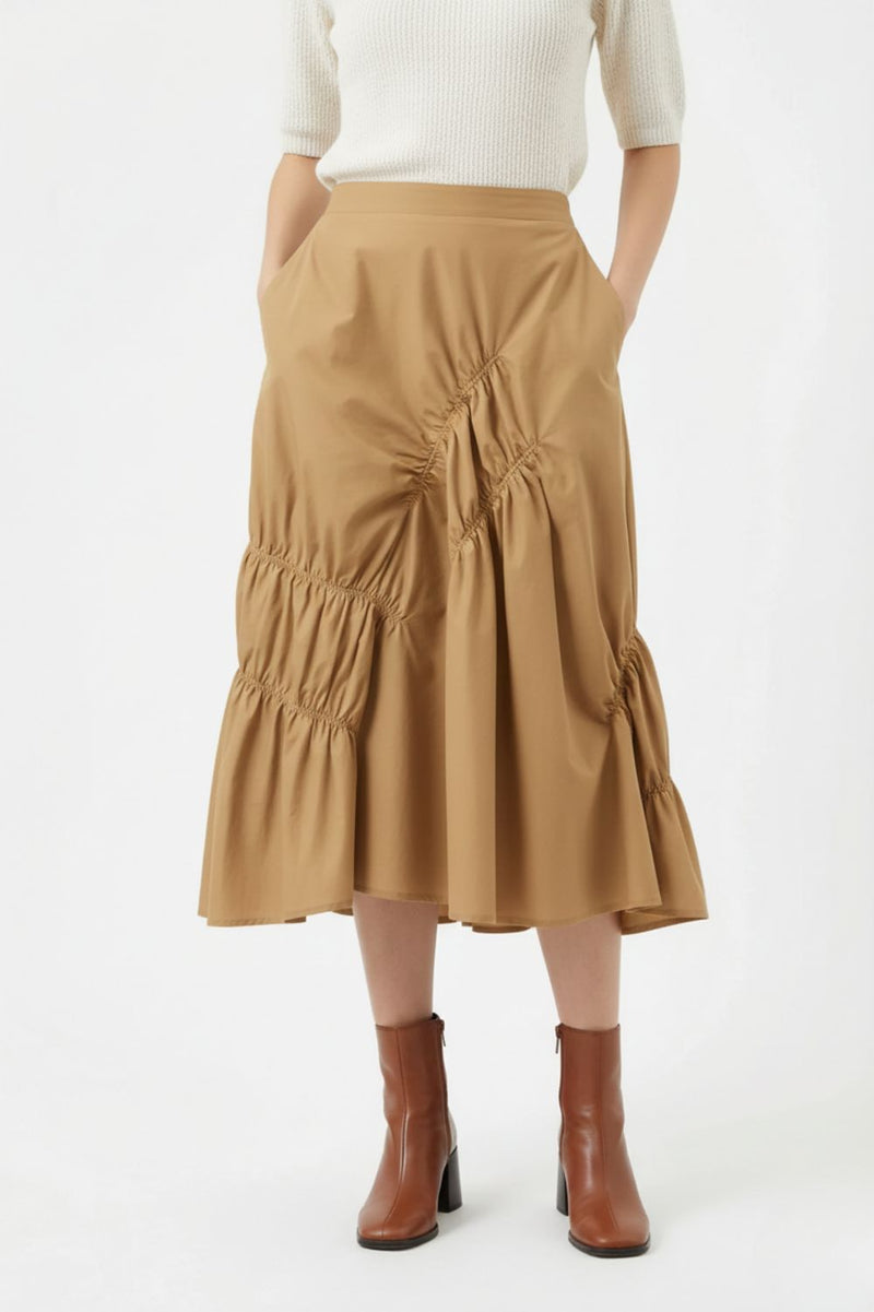 FERN BEIGE SET poplin/linen by Doodlage in beige color for women Worldwide