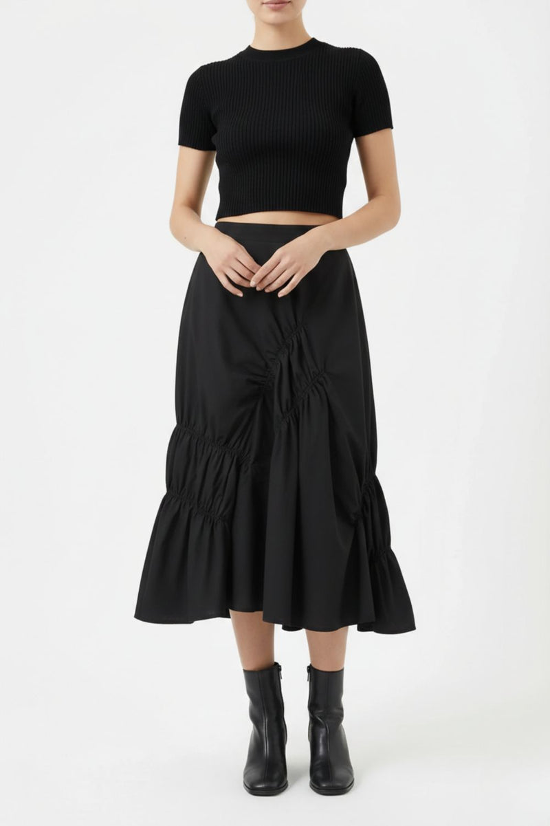 FERN BLACK SET poplin/linen by Doodlage in black color for women Worldwide