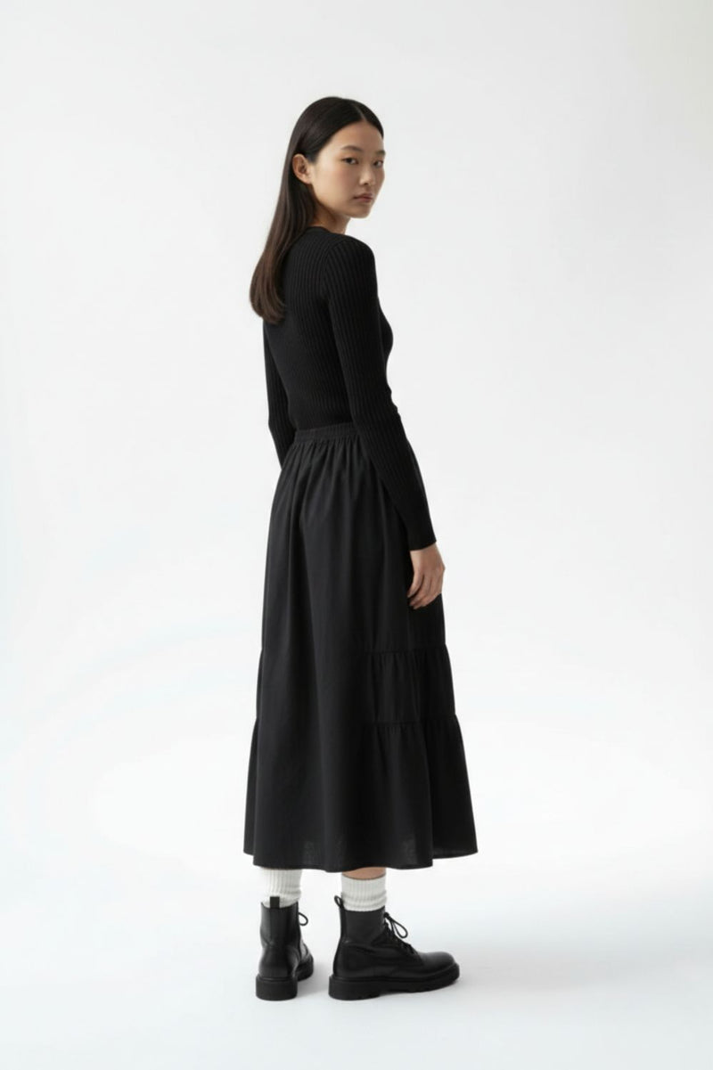 FERN BLACK SET poplin/linen by Doodlage in black color for women Worldwide