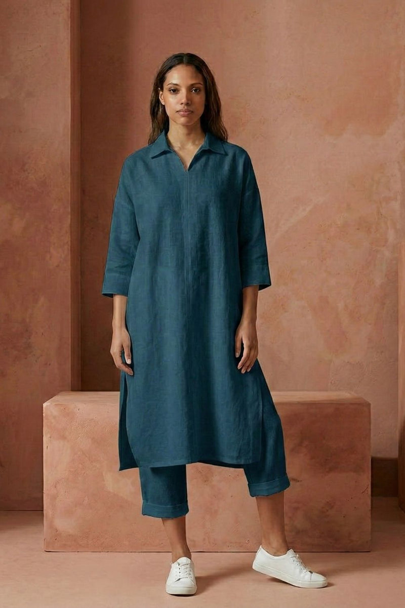 BLAKE TEAL SET upcycled cotton by Doodlage in teal color for women Worldwide