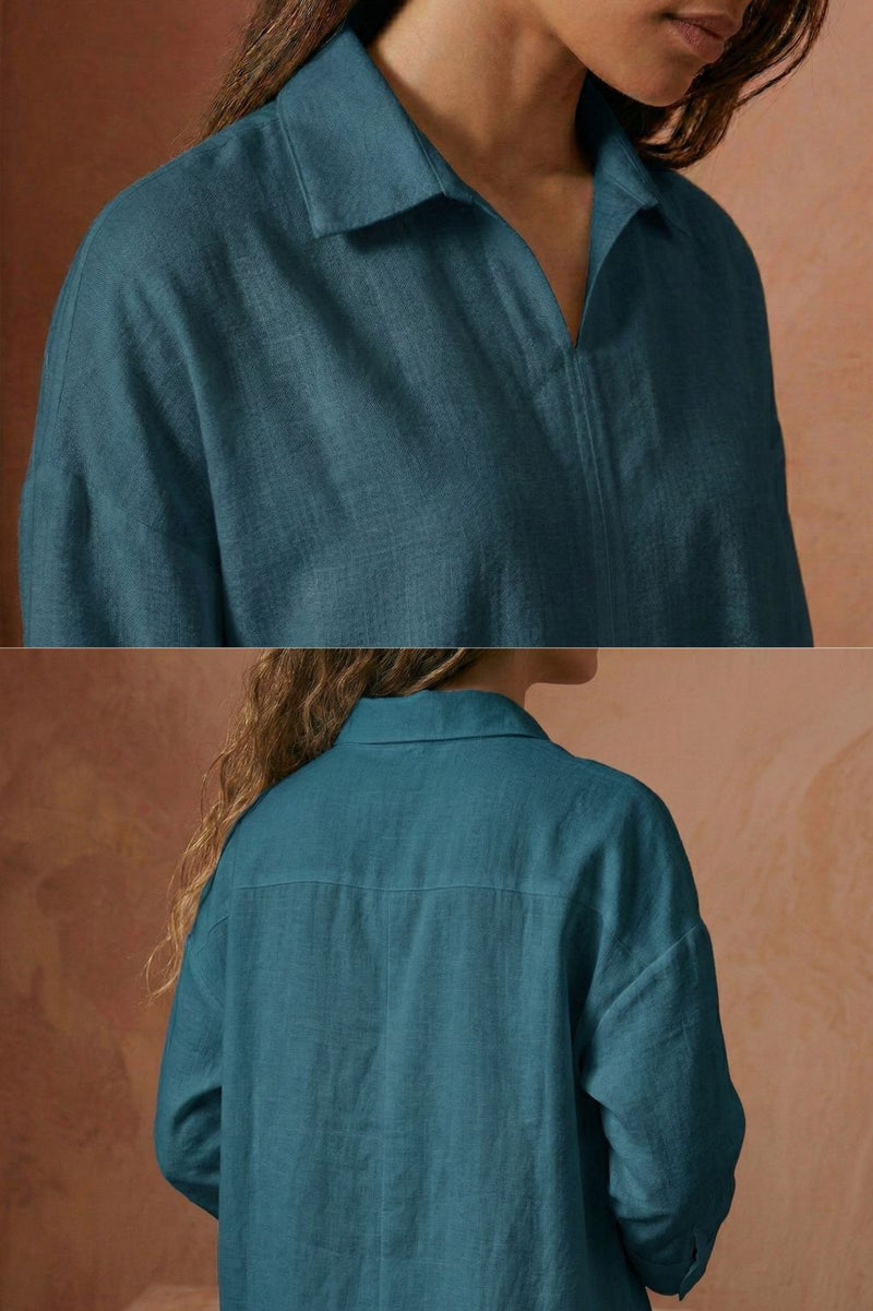 BLAKE TEAL SET upcycled cotton by Doodlage in teal color for women Worldwide