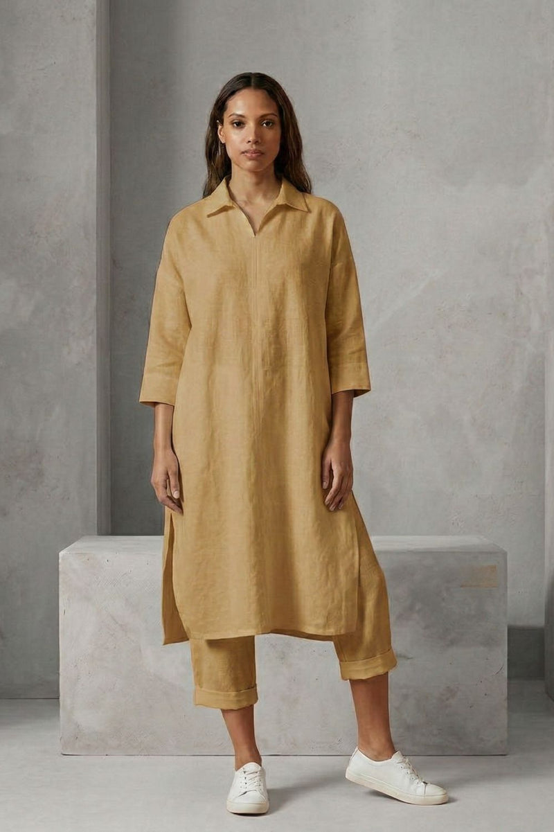 BLAKE BEIGE SET upcycled cotton by Doodlage in beige color for women Worldwide